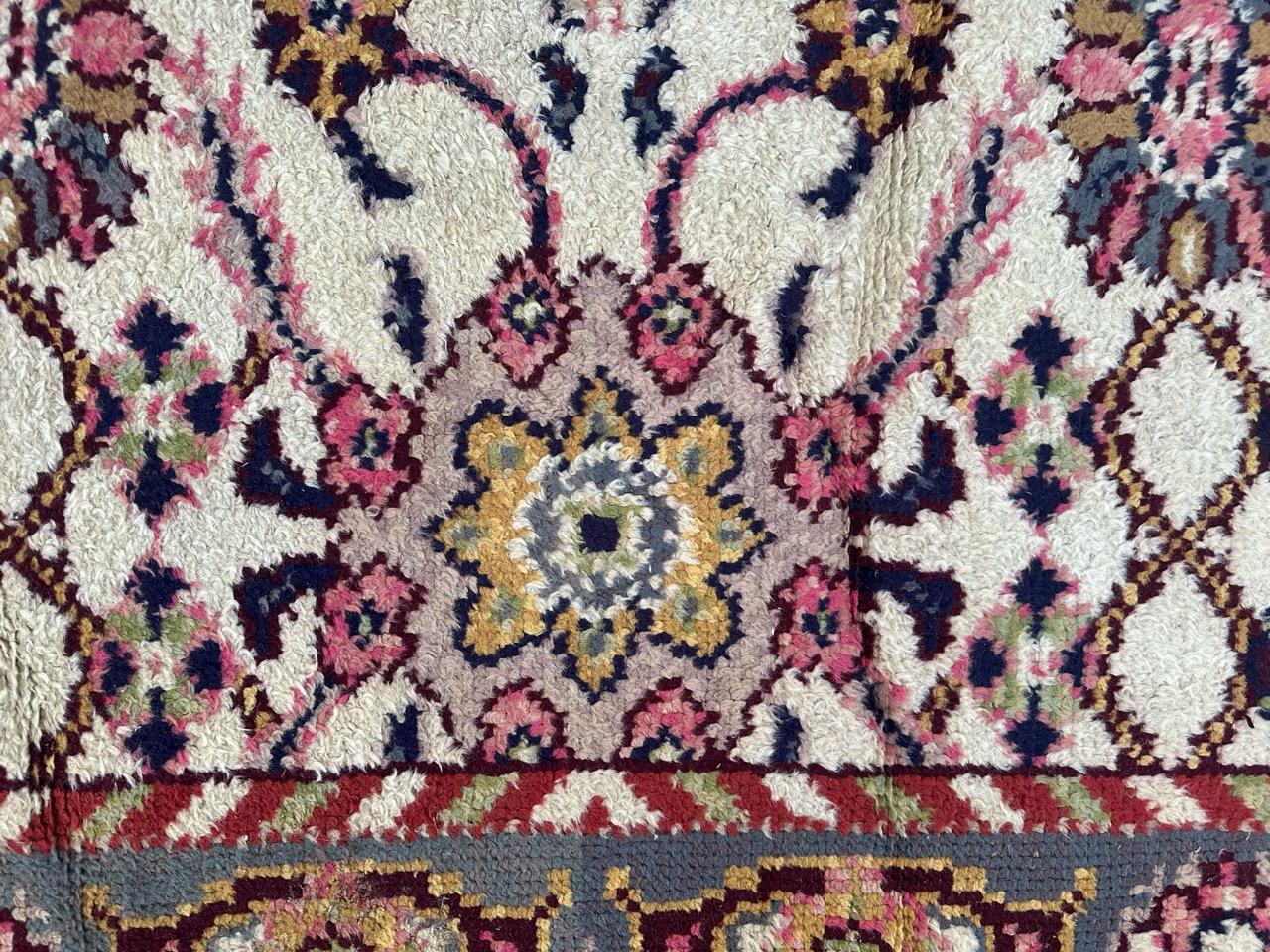 Bobyrug’s pretty antique large Spanish oushak rug For Sale 4