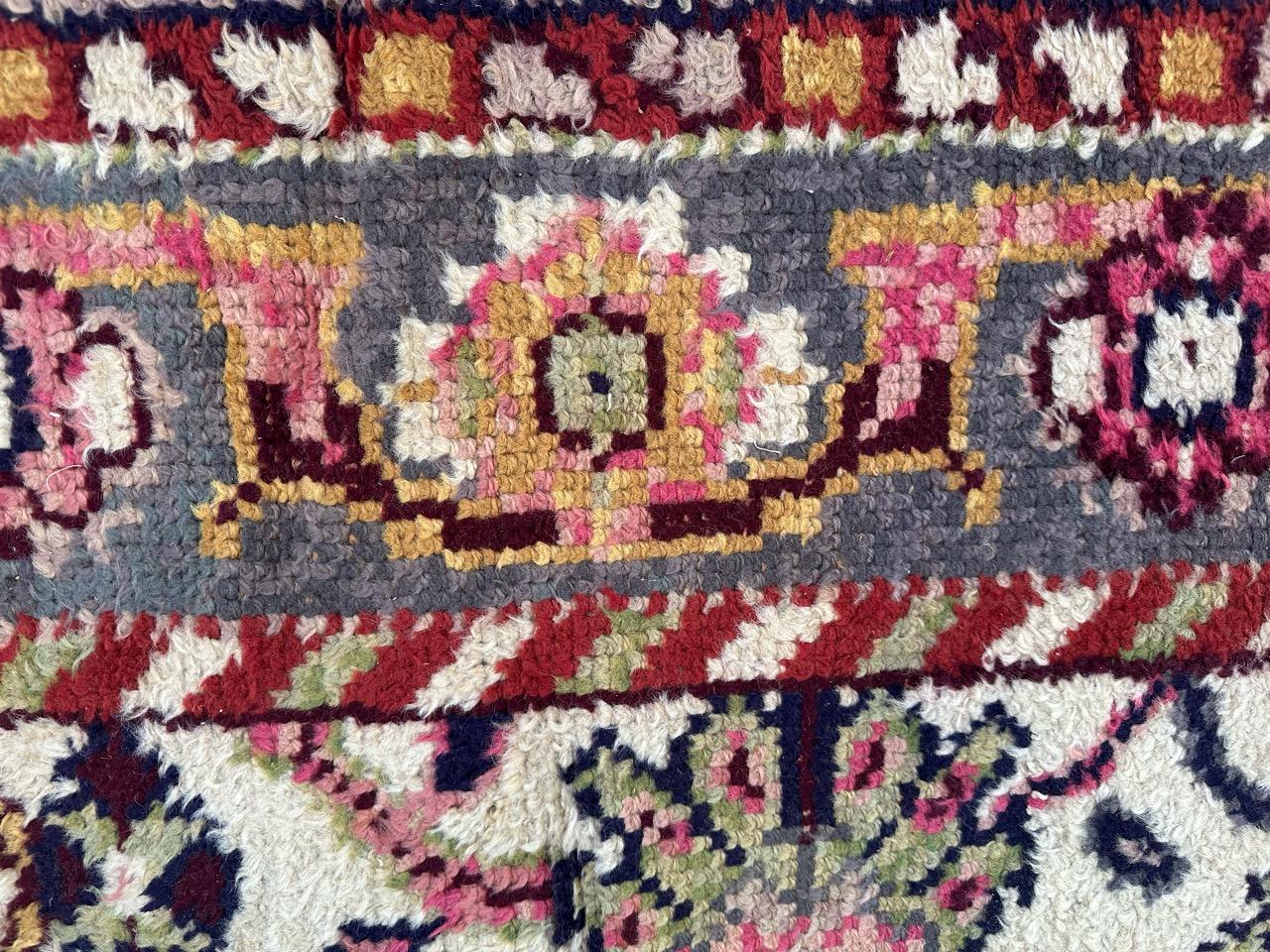 Bobyrug’s pretty antique large Spanish oushak rug For Sale 10