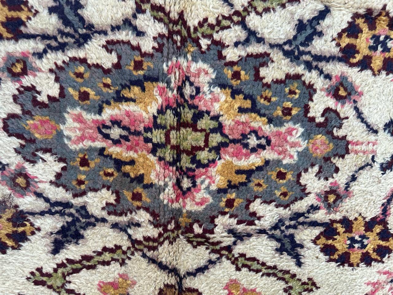 Bobyrug’s pretty antique large Spanish oushak rug For Sale 11