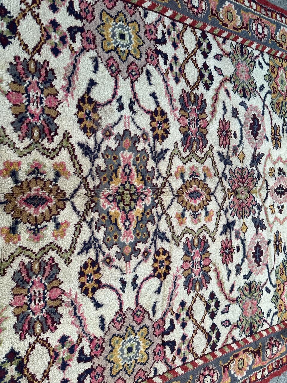 Bobyrug’s pretty antique large Spanish oushak rug For Sale 1