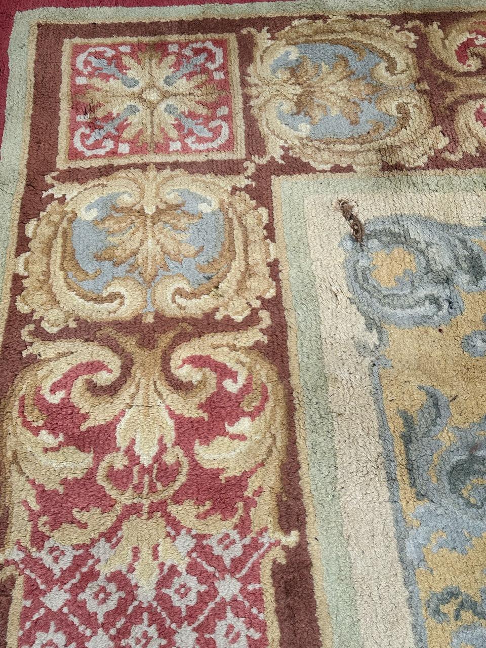 pretty antique large Spanish Savonnerie rug  For Sale 5