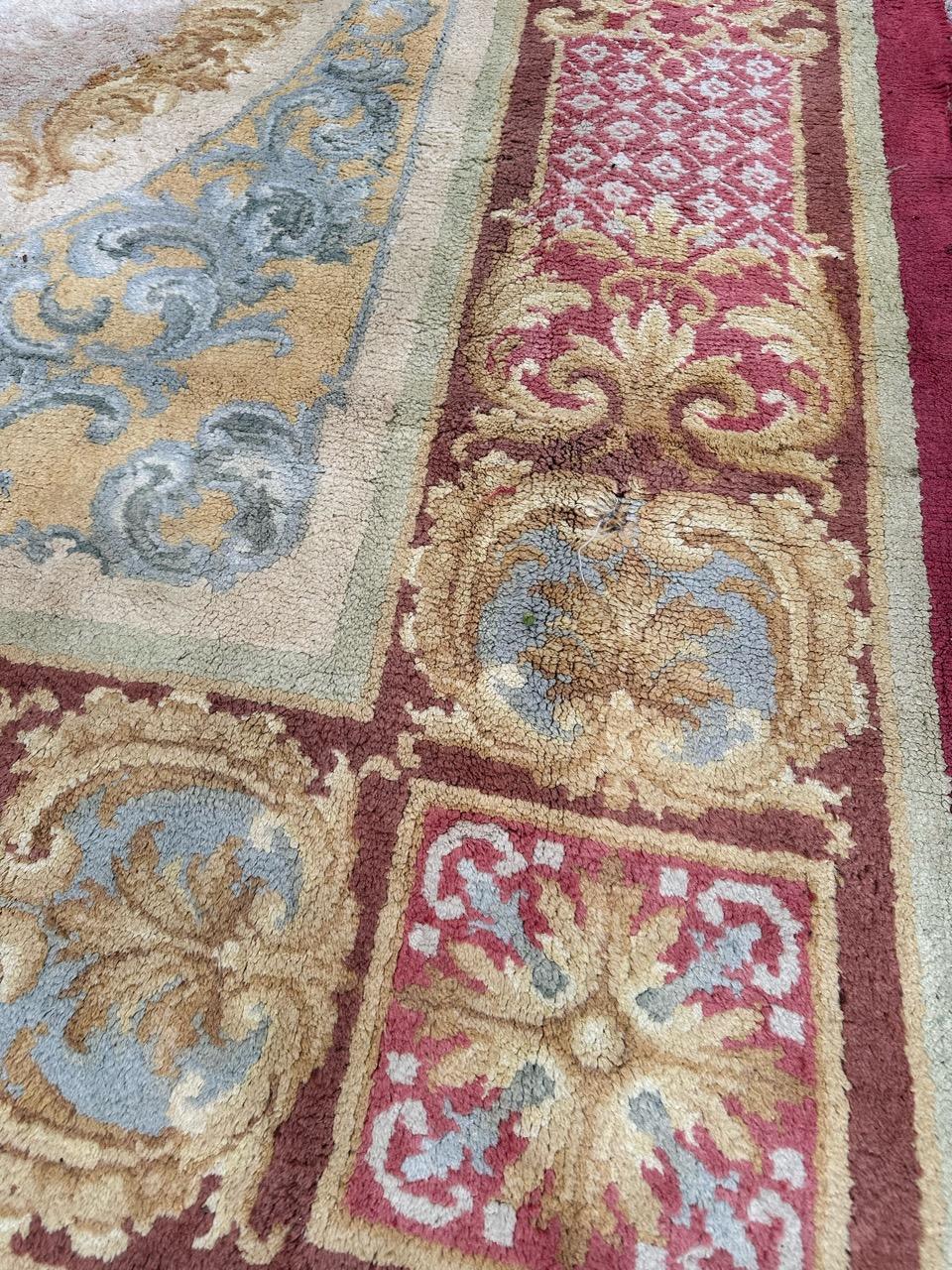 Aubusson Bobyrug’s pretty antique large Spanish Savonnerie rug  For Sale