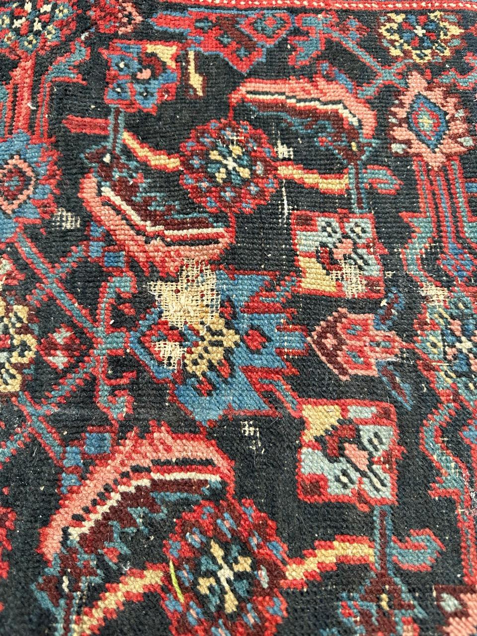 19th Century Bobyrug’s pretty antique little malayer fragment rug  For Sale