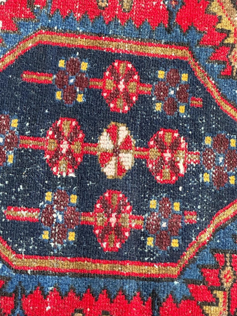 Hand-Knotted Bobyrug’s pretty antique mazlaghan rug  For Sale
