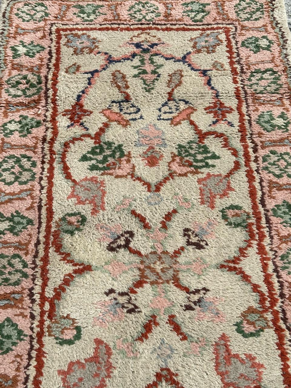 Bobyrug’s pretty antique oushak style Moroccan rug  For Sale 7
