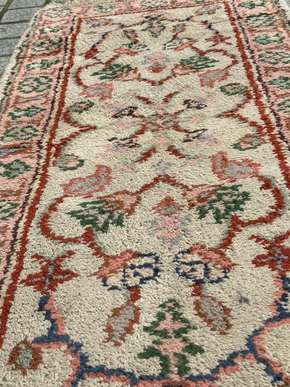 Bobyrug’s pretty antique oushak style Moroccan rug  For Sale 8
