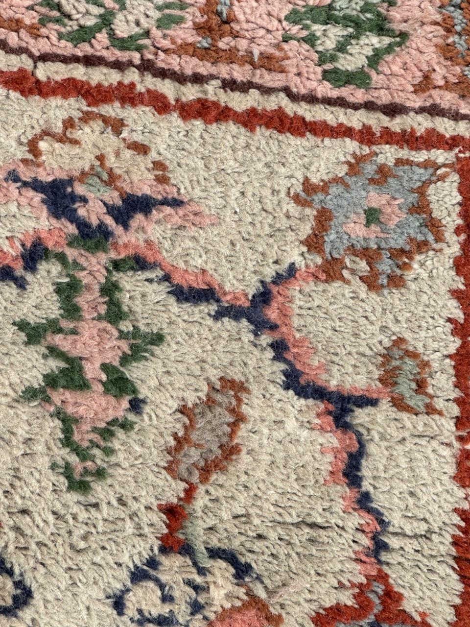 Bobyrug’s pretty antique oushak style Moroccan rug  For Sale 2