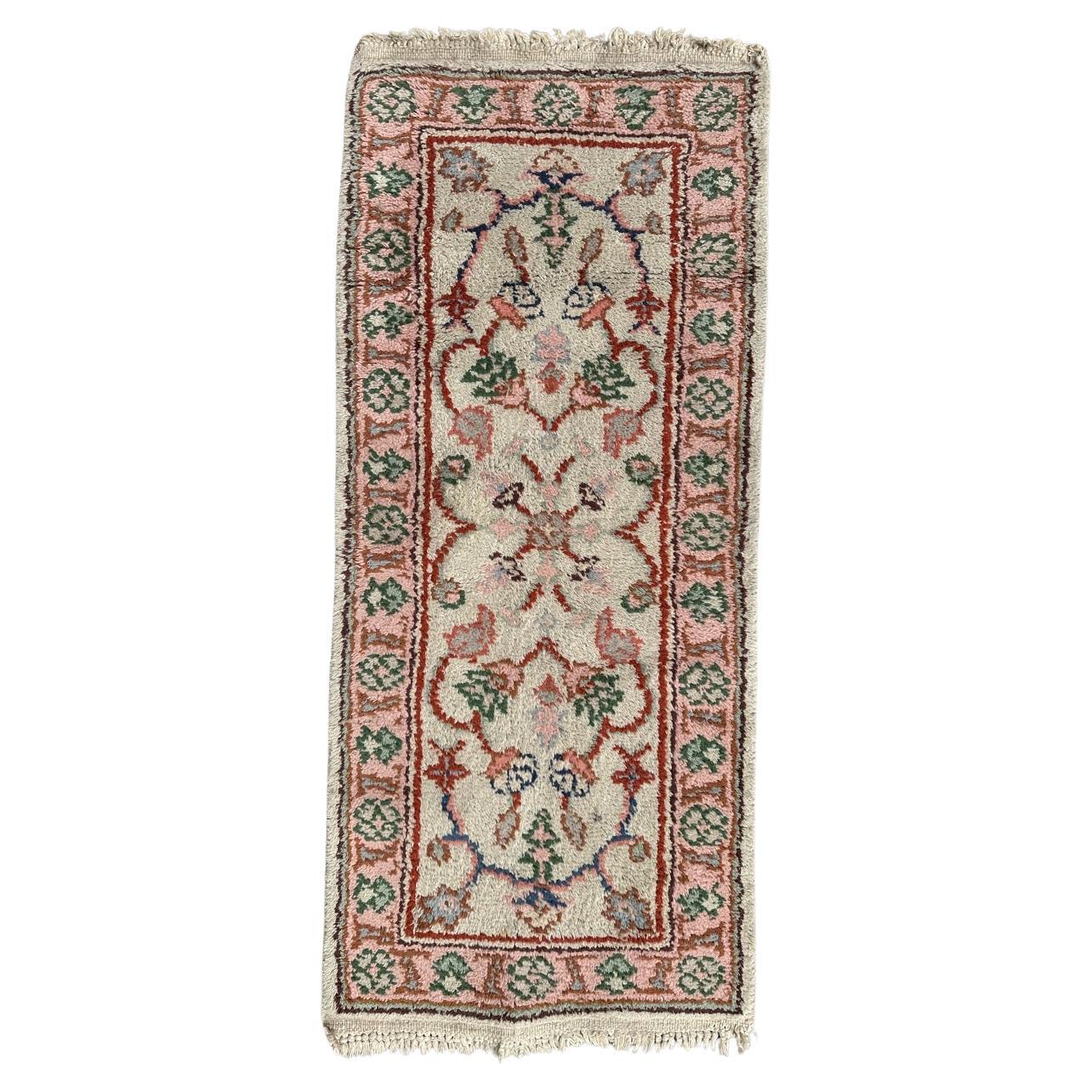 Bobyrug’s pretty antique oushak style Moroccan rug  For Sale