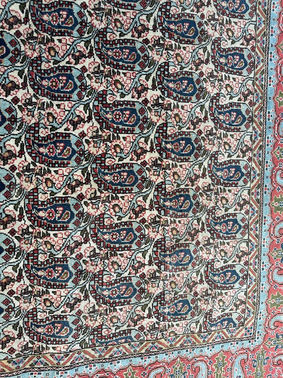 Bobyrug’s pretty antique Qom rug  For Sale 3