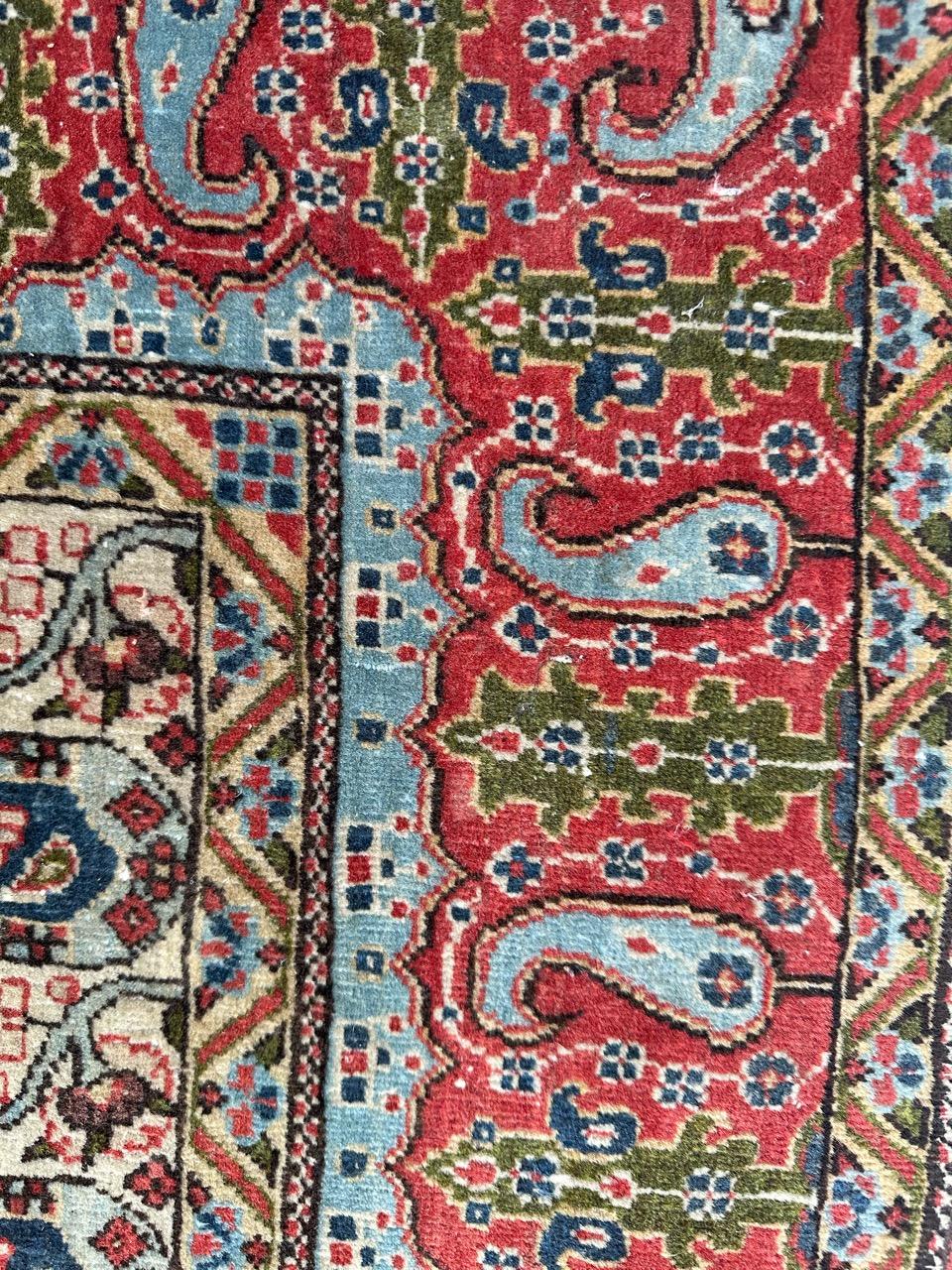 Bobyrug’s pretty antique Qom rug  For Sale 4