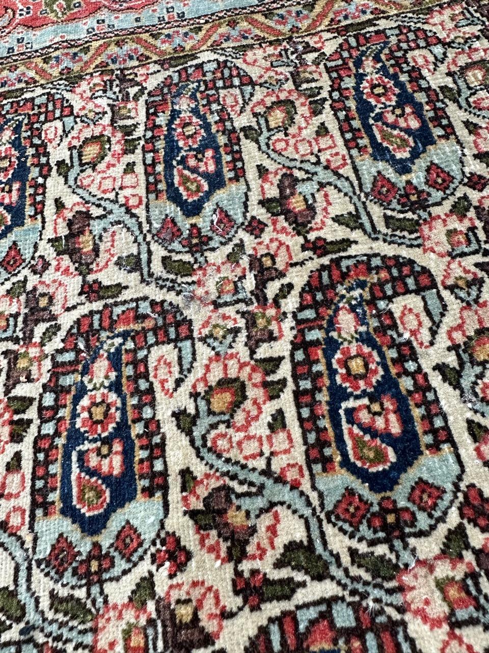 Bobyrug’s pretty antique Qom rug  For Sale 9