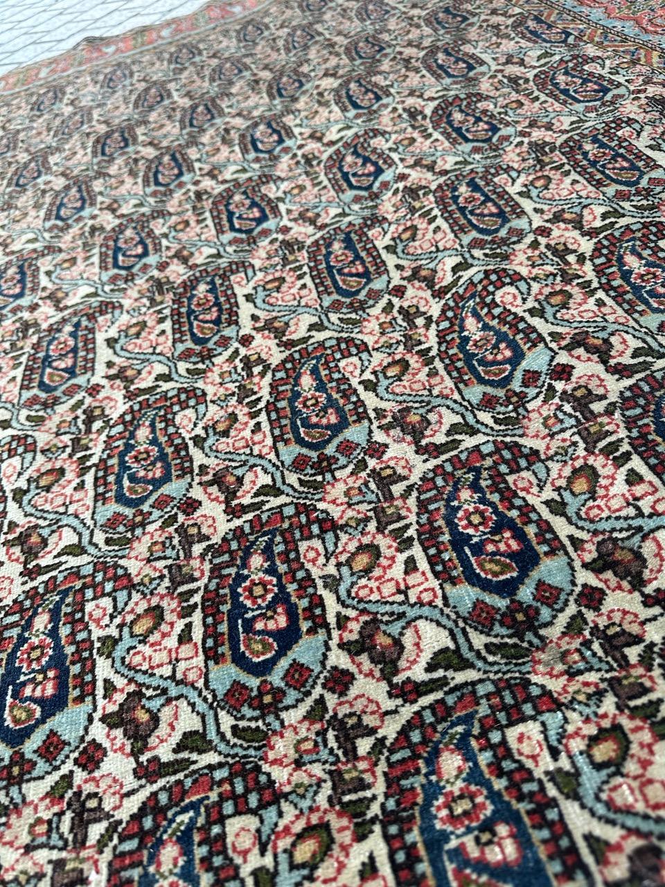 Bobyrug’s pretty antique Qom rug  For Sale 10