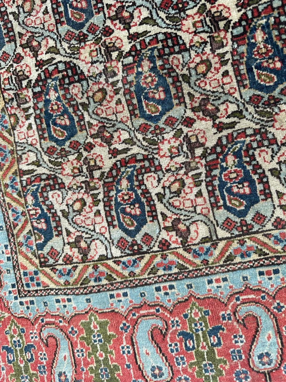 Bobyrug’s pretty antique Qom rug  For Sale 11