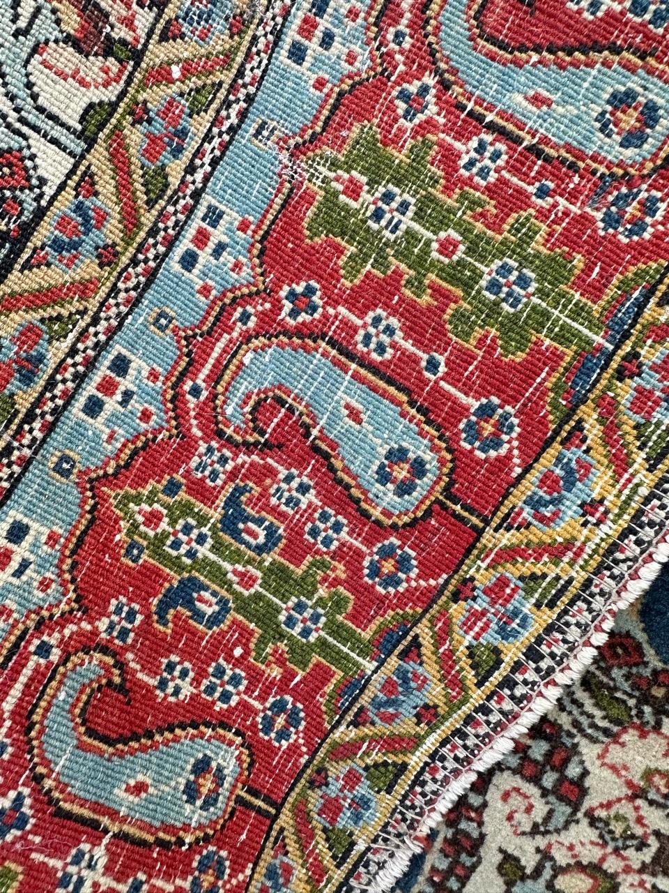 Bobyrug’s pretty antique Qom rug  For Sale 12