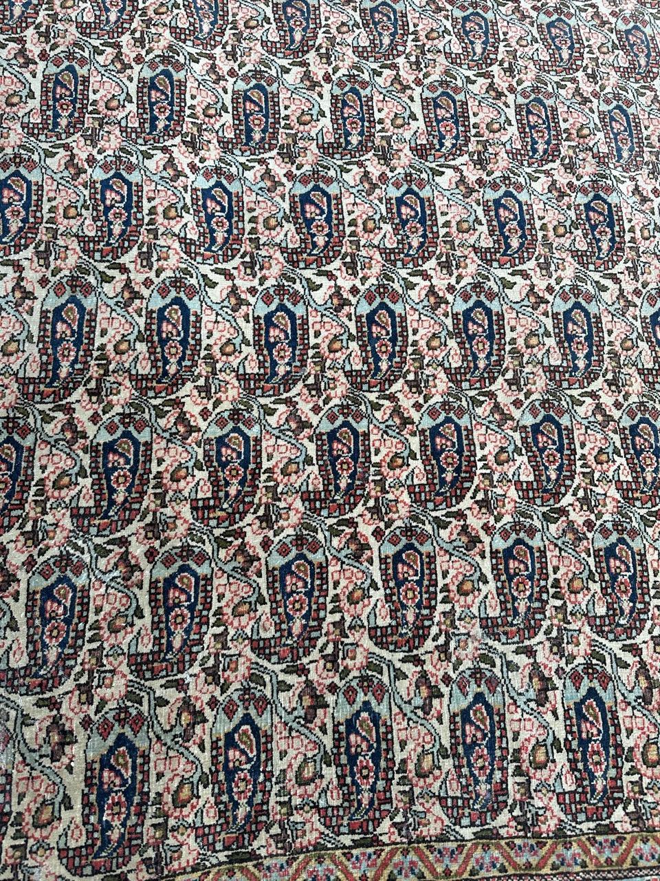20th Century Bobyrug’s pretty antique Qom rug  For Sale