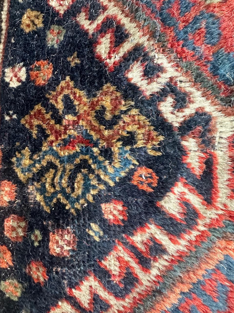pretty antique small qashqai fragment rug  For Sale 6