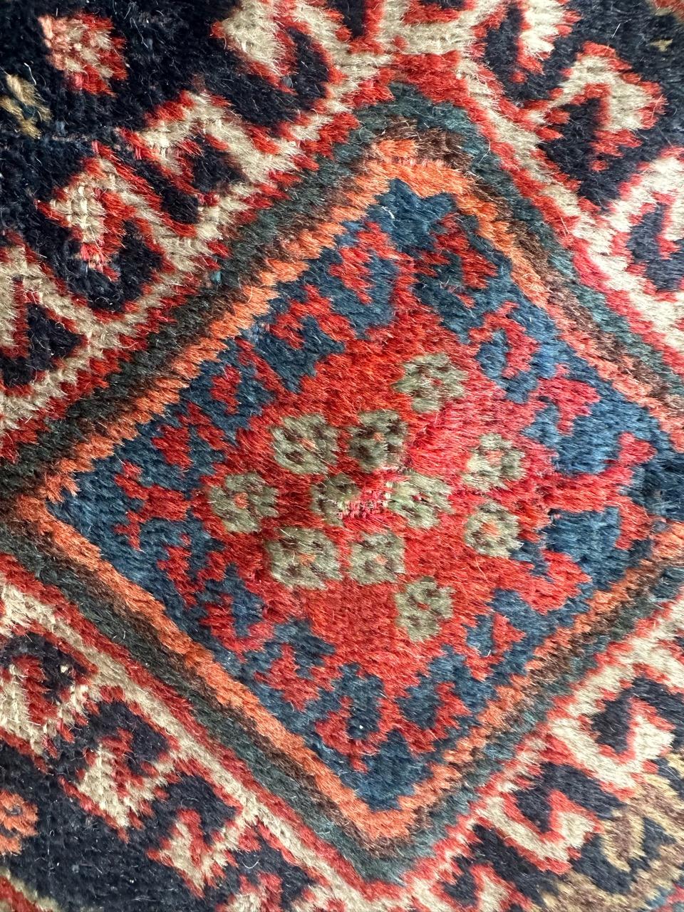 pretty antique small qashqai fragment rug  For Sale 7