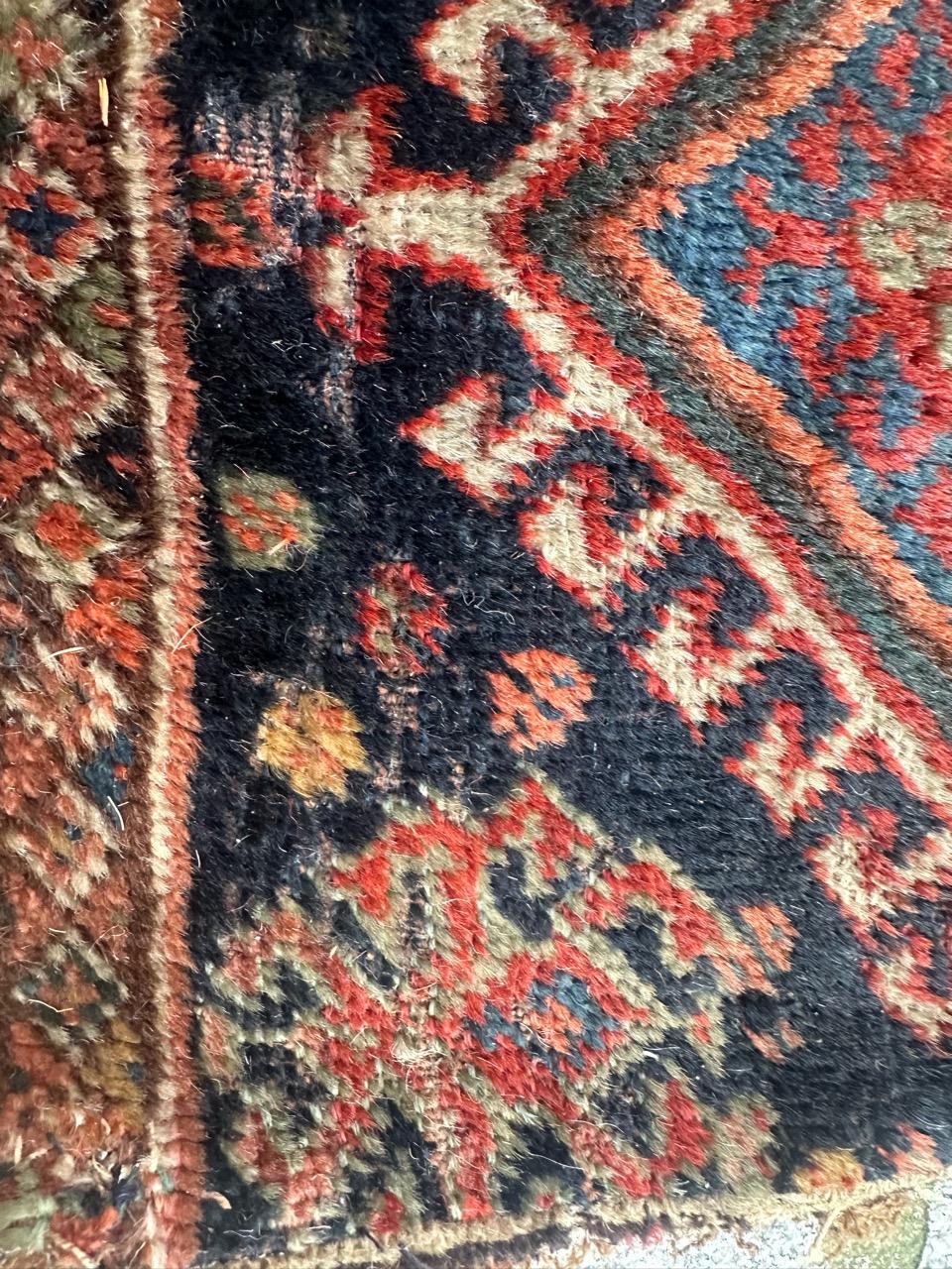 Bobyrug’s pretty antique small qashqai fragment rug  For Sale 8