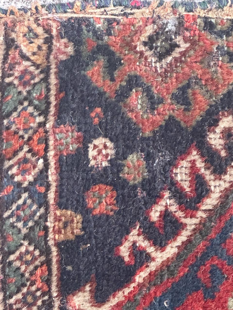 Asian Bobyrug’s pretty antique small qashqai fragment rug  For Sale