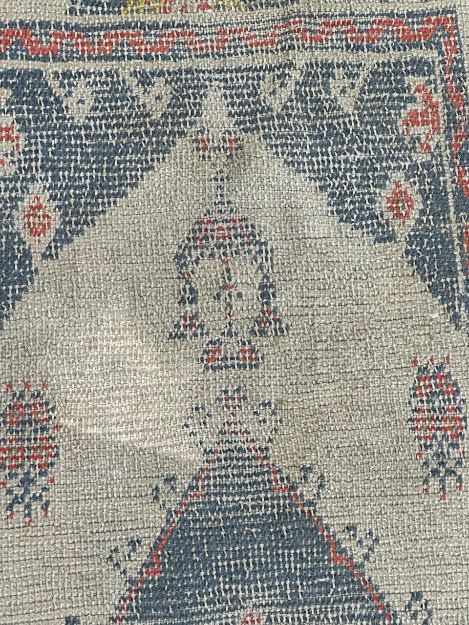 Bobyrug’s pretty antique small Turkish oushak rug  For Sale 4