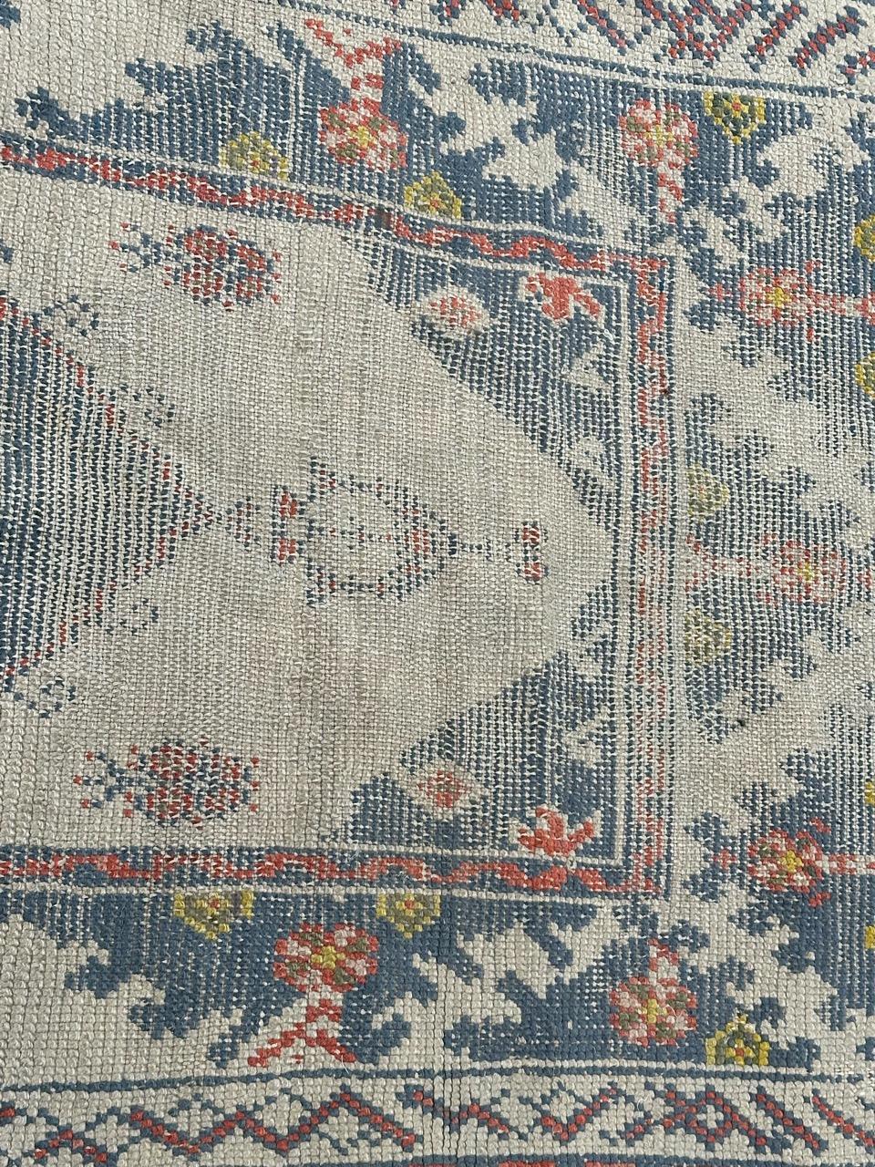 Bobyrug’s pretty antique small Turkish oushak rug  For Sale 5