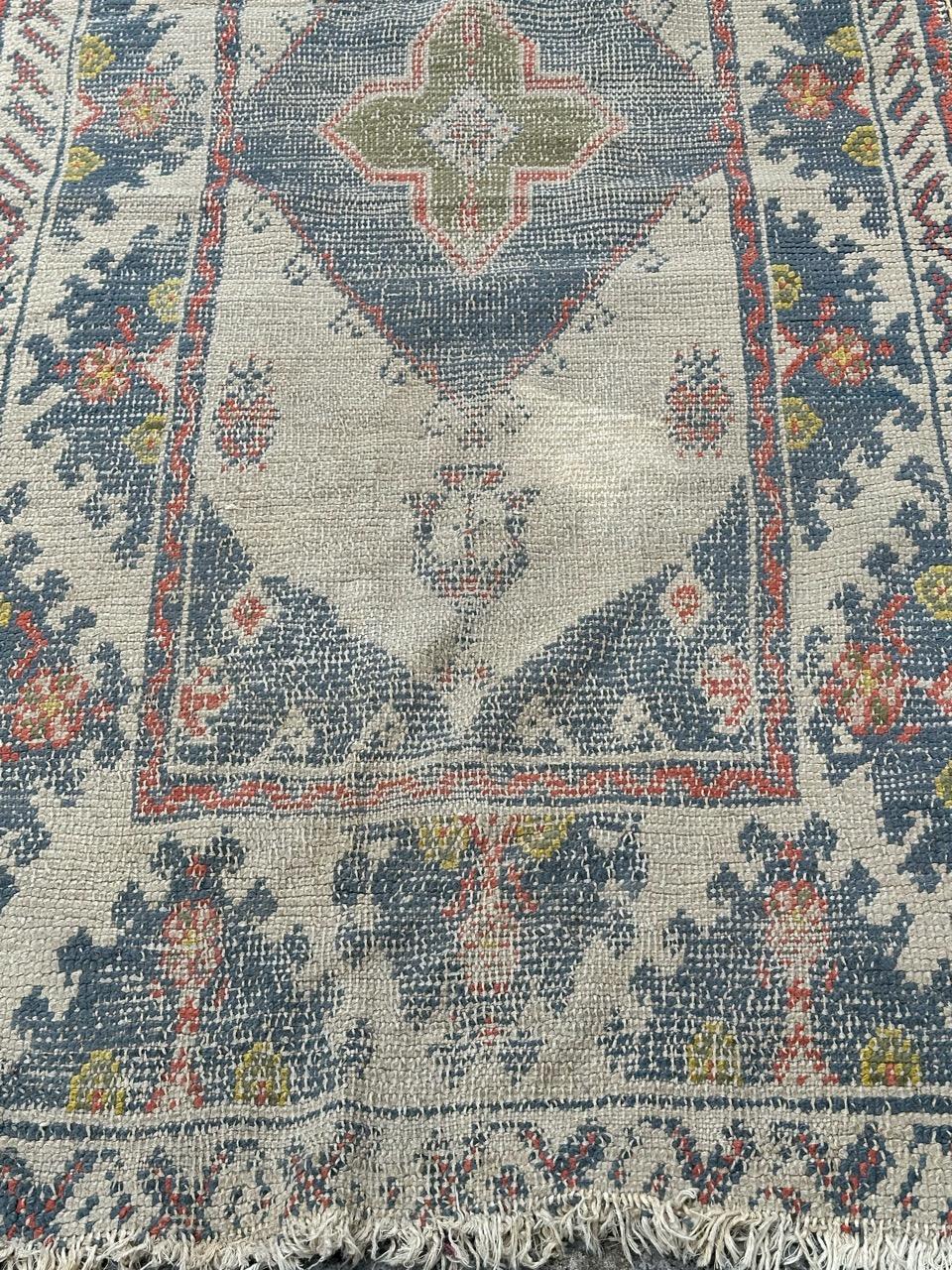 Bobyrug’s pretty antique small Turkish oushak rug  For Sale 6