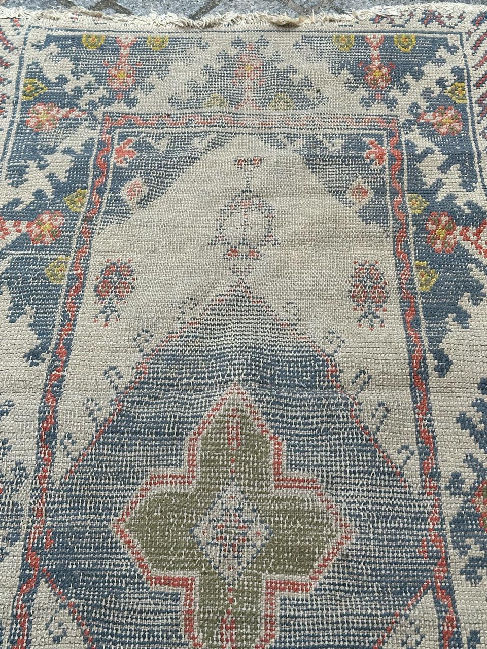 pretty antique small Turkish oushak rug  For Sale 7