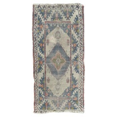 pretty antique small Turkish oushak rug 