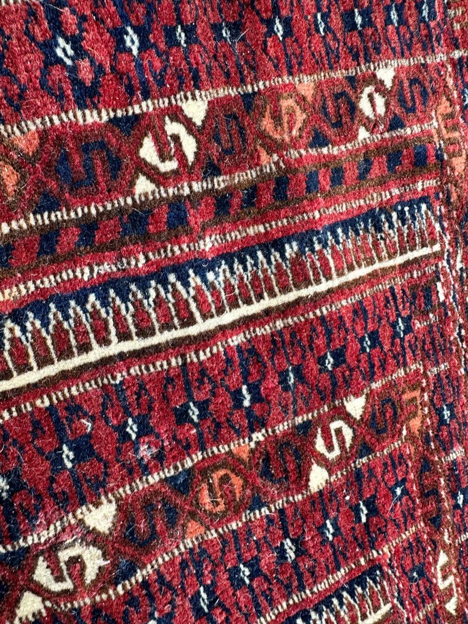 Bobyrug’s pretty antique tribal collectible Turkmen rug  For Sale 7