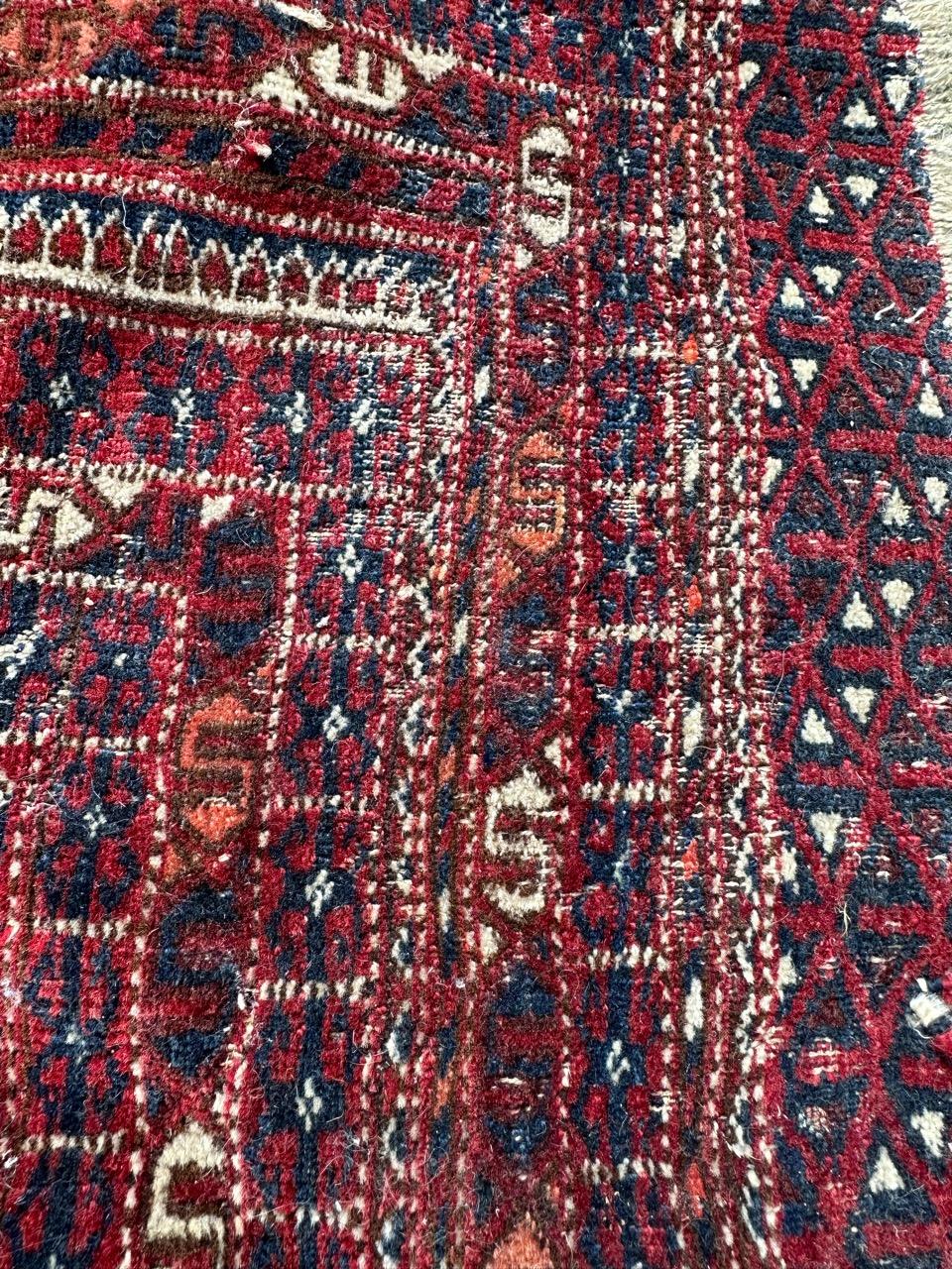 Bobyrug’s pretty antique tribal collectible Turkmen rug  For Sale 10