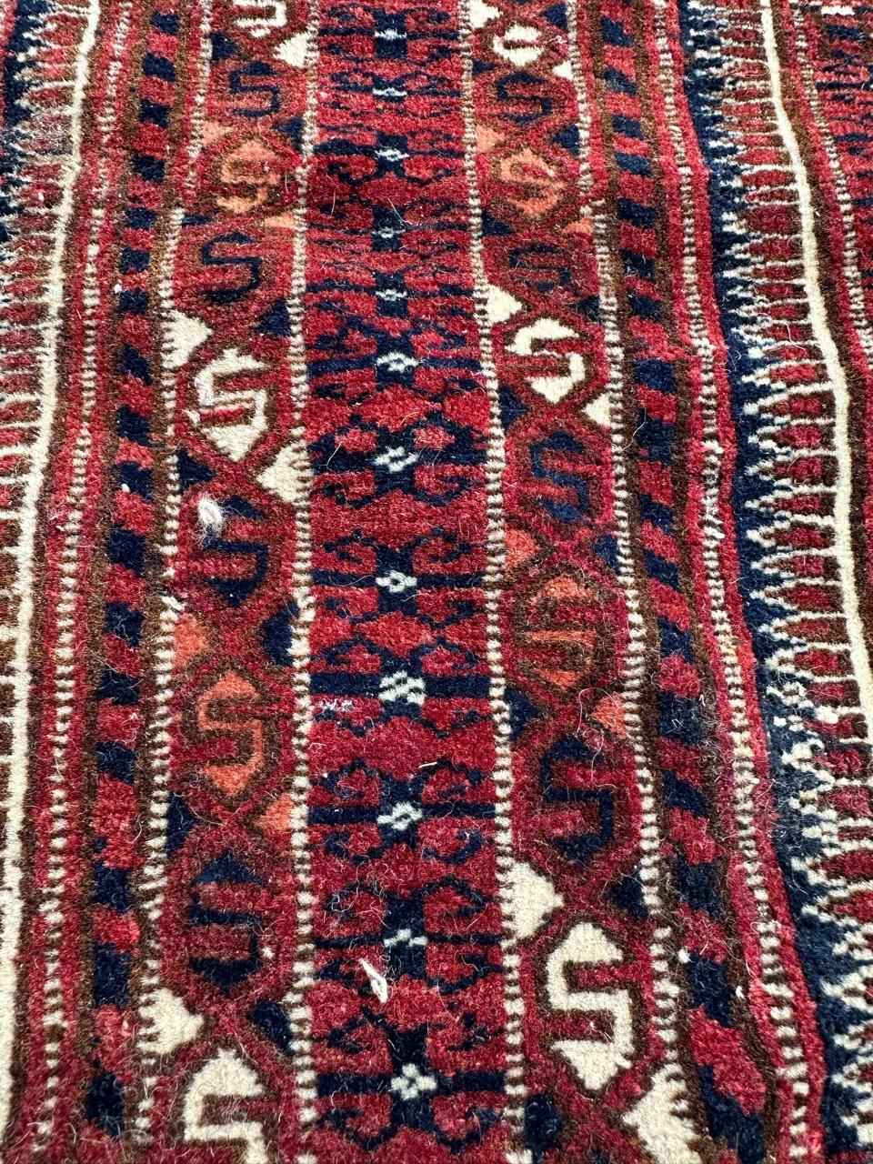 Bobyrug’s pretty antique tribal collectible Turkmen rug  For Sale 11