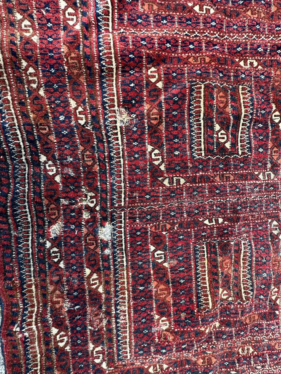 Afghan Joli tapis turkmène tribal ancien de collection  en vente