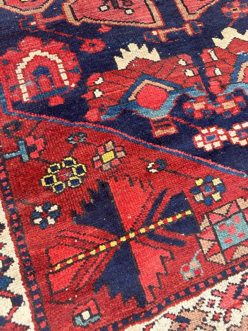 pretty antique tribal Hamadan rug  For Sale 6