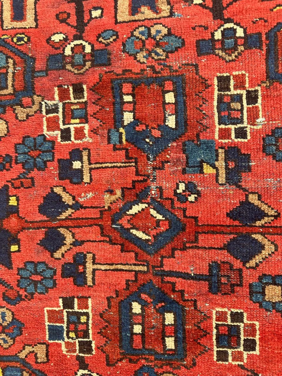 Wool pretty antique tribal Hamadan rug  For Sale