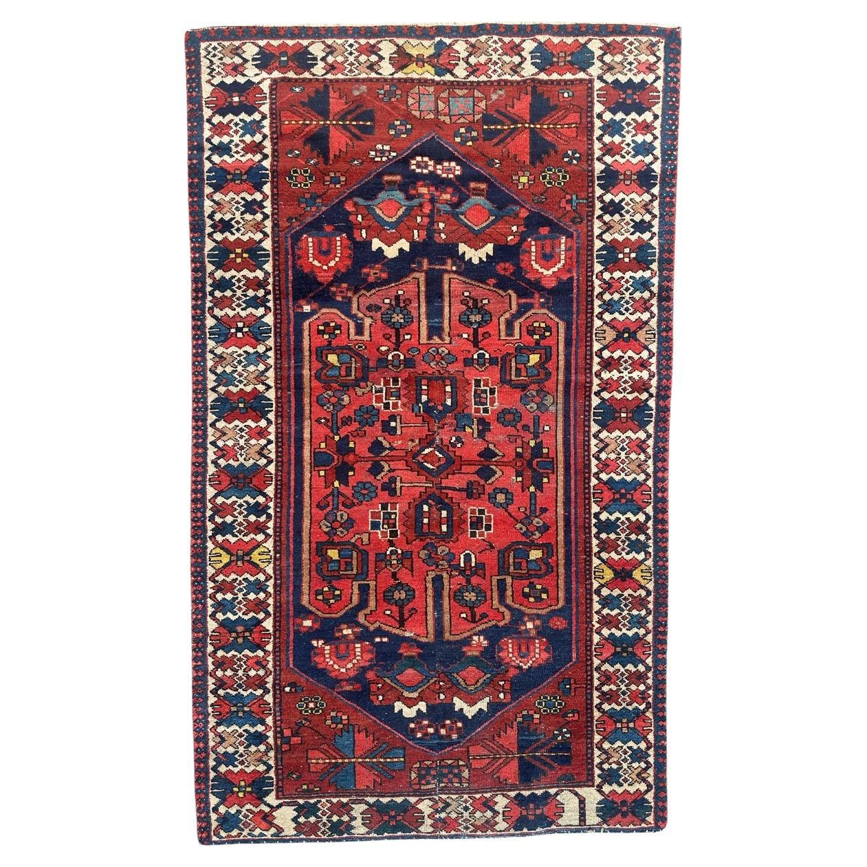 pretty antique tribal Hamadan rug 