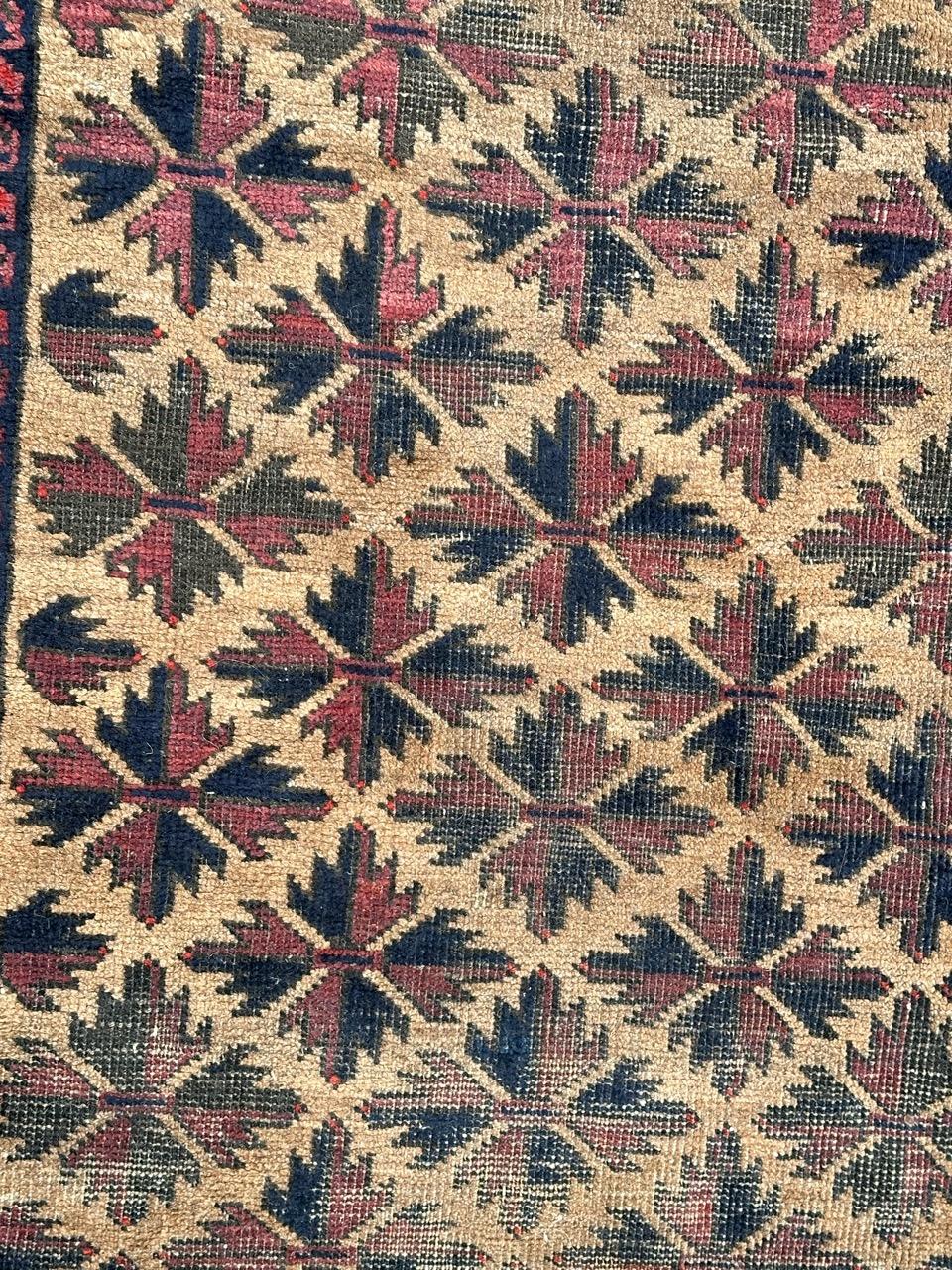Bobyrug’s pretty antique Turkmen Baluch rug For Sale 2