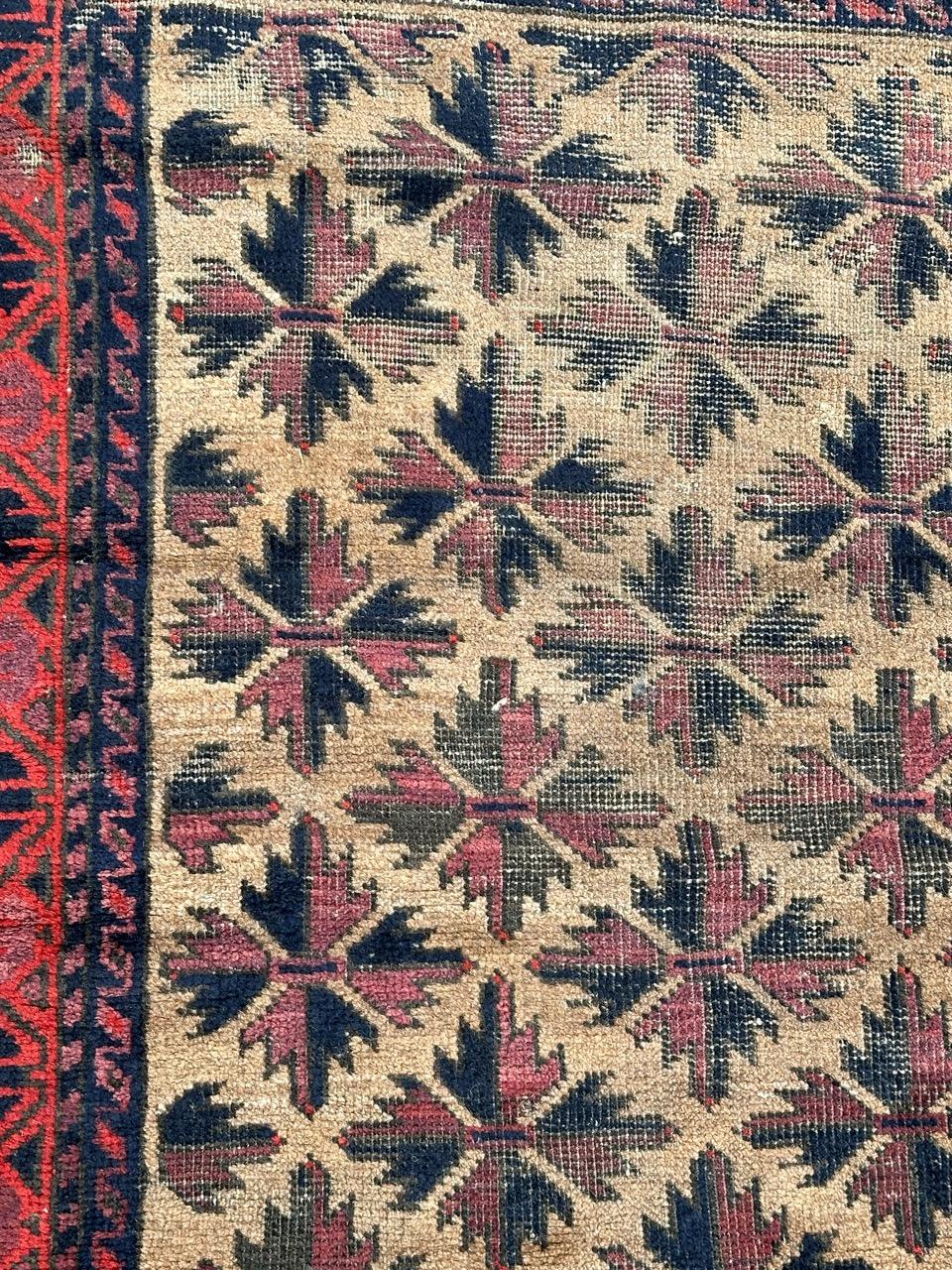 Bobyrug’s pretty antique Turkmen Baluch rug For Sale 4
