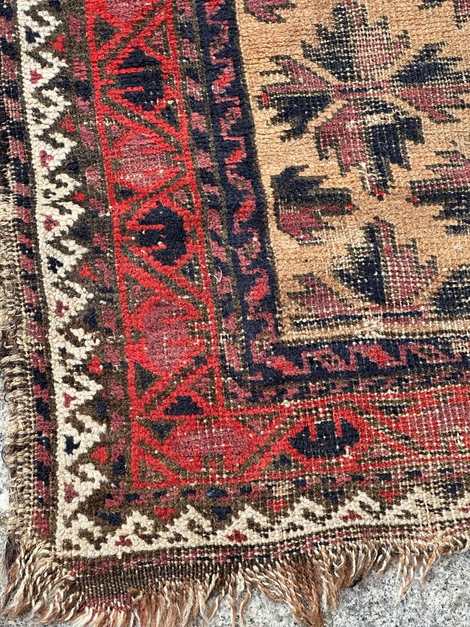 Bobyrug’s pretty antique Turkmen Baluch rug For Sale 9