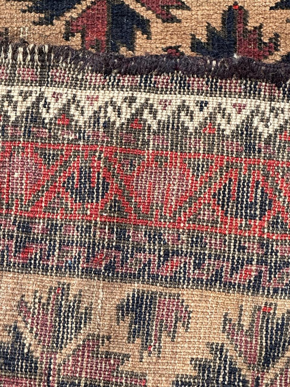 Bobyrug’s pretty antique Turkmen Baluch rug For Sale 11