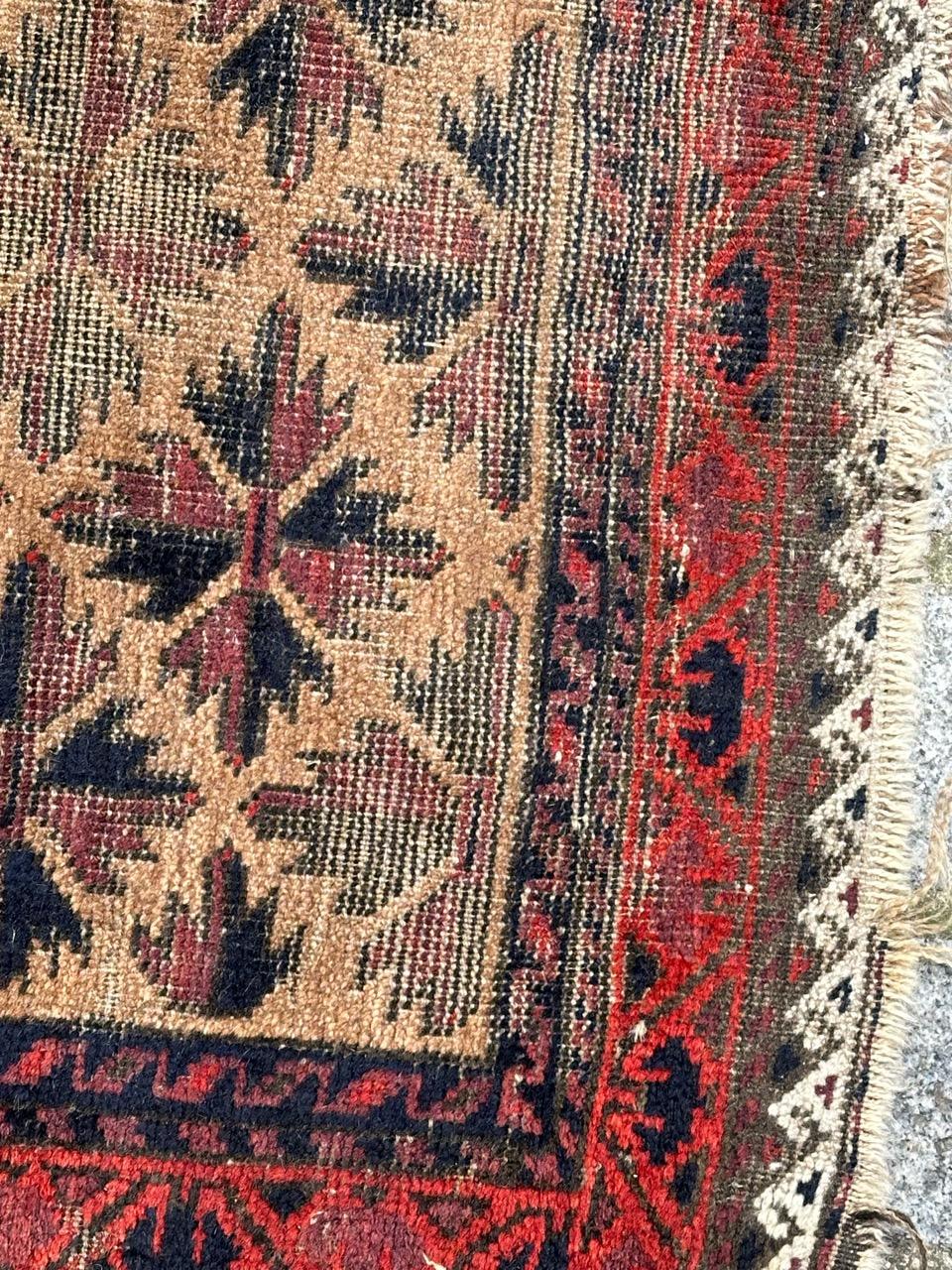 Bobyrug’s pretty antique Turkmen Baluch rug For Sale 1