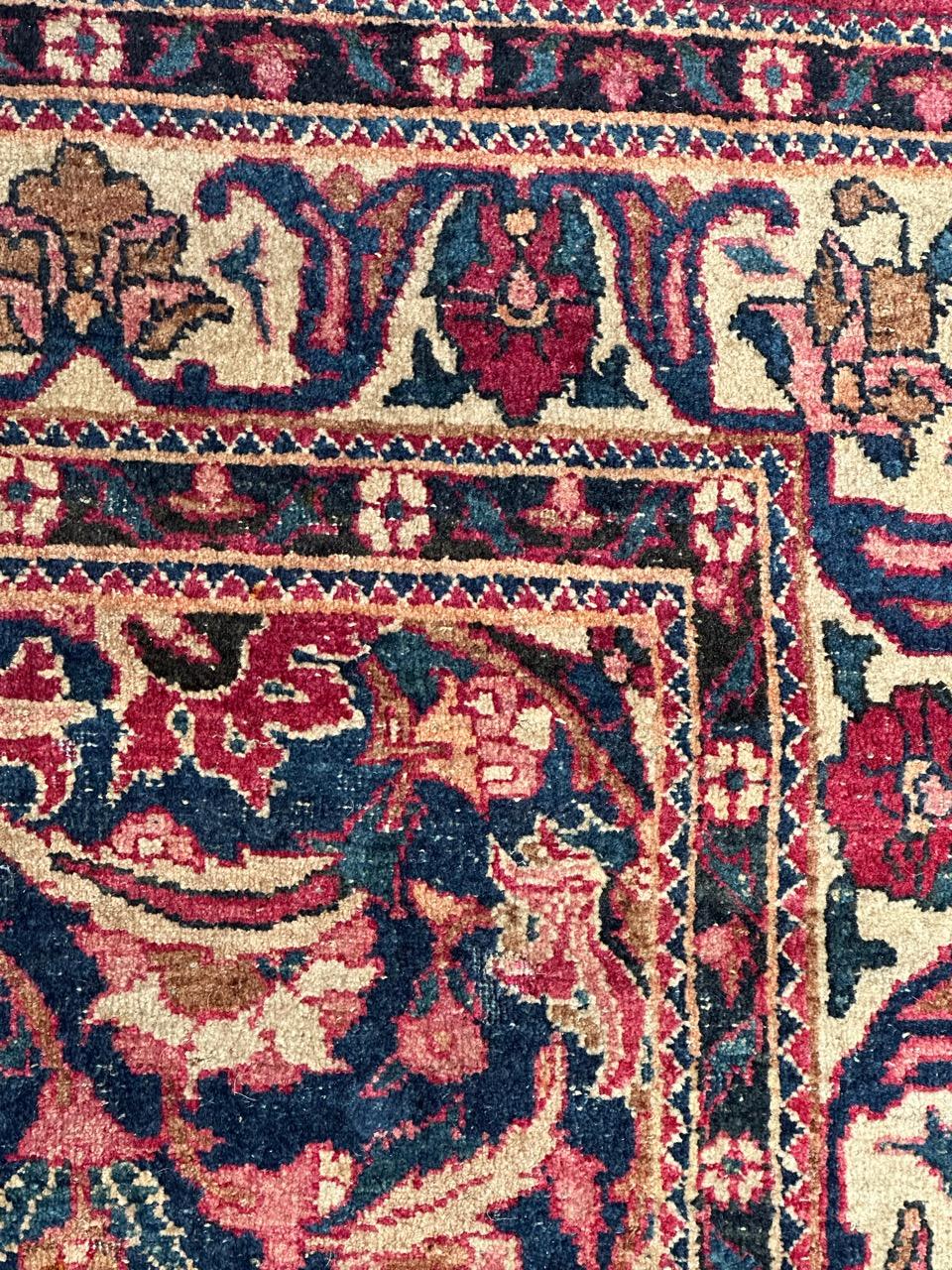 Bobyrug’s pretty antique Yazd rug  For Sale 4