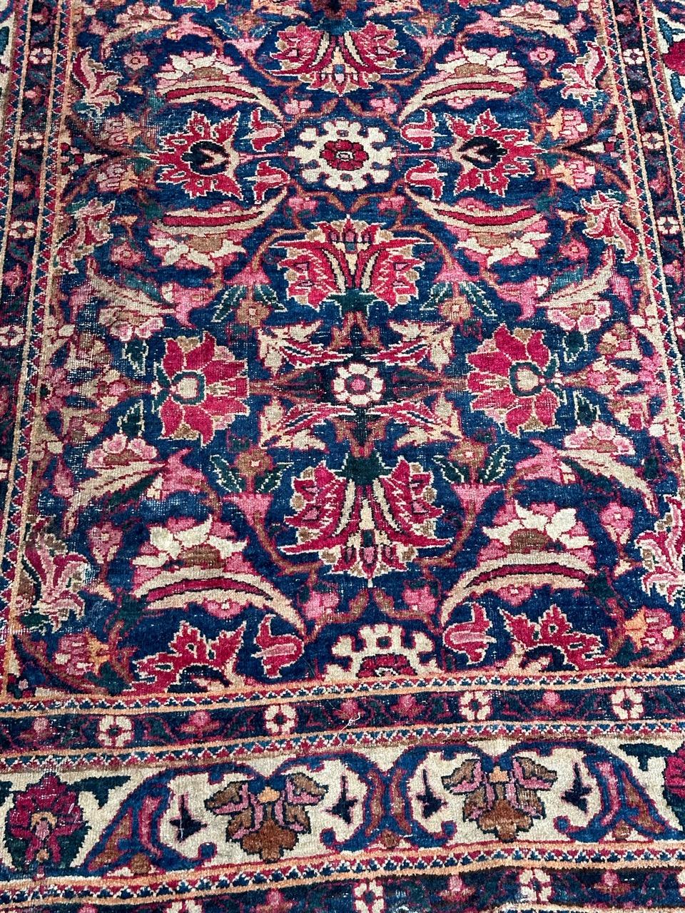 Bobyrug’s pretty antique Yazd rug  For Sale 5