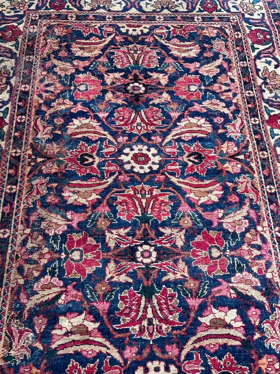 Bobyrug’s pretty antique Yazd rug  For Sale 6