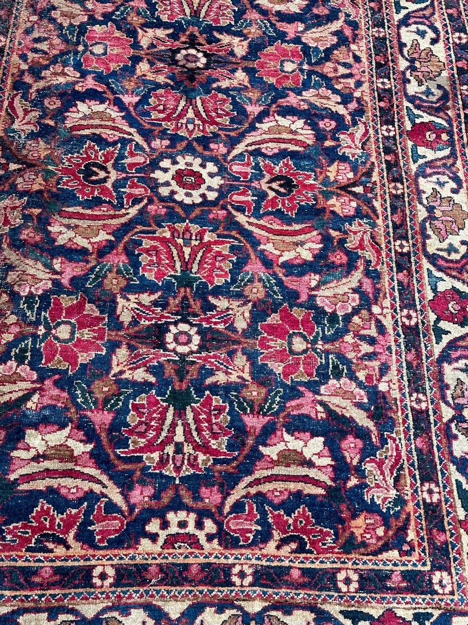 Bobyrug’s pretty antique Yazd rug  For Sale 7