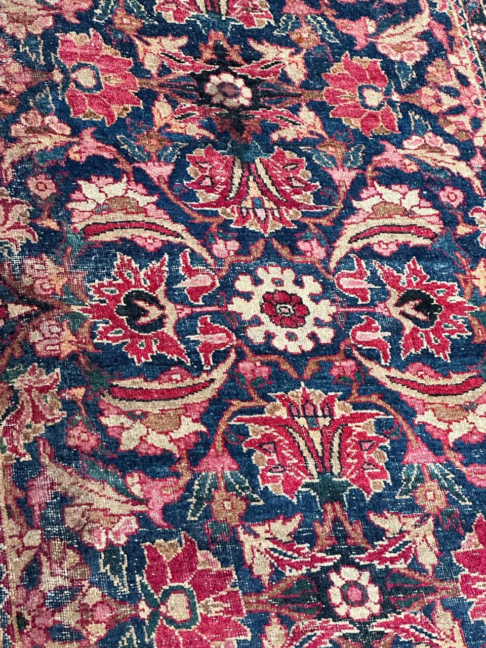 Bobyrug’s pretty antique Yazd rug  In Fair Condition For Sale In Saint Ouen, FR
