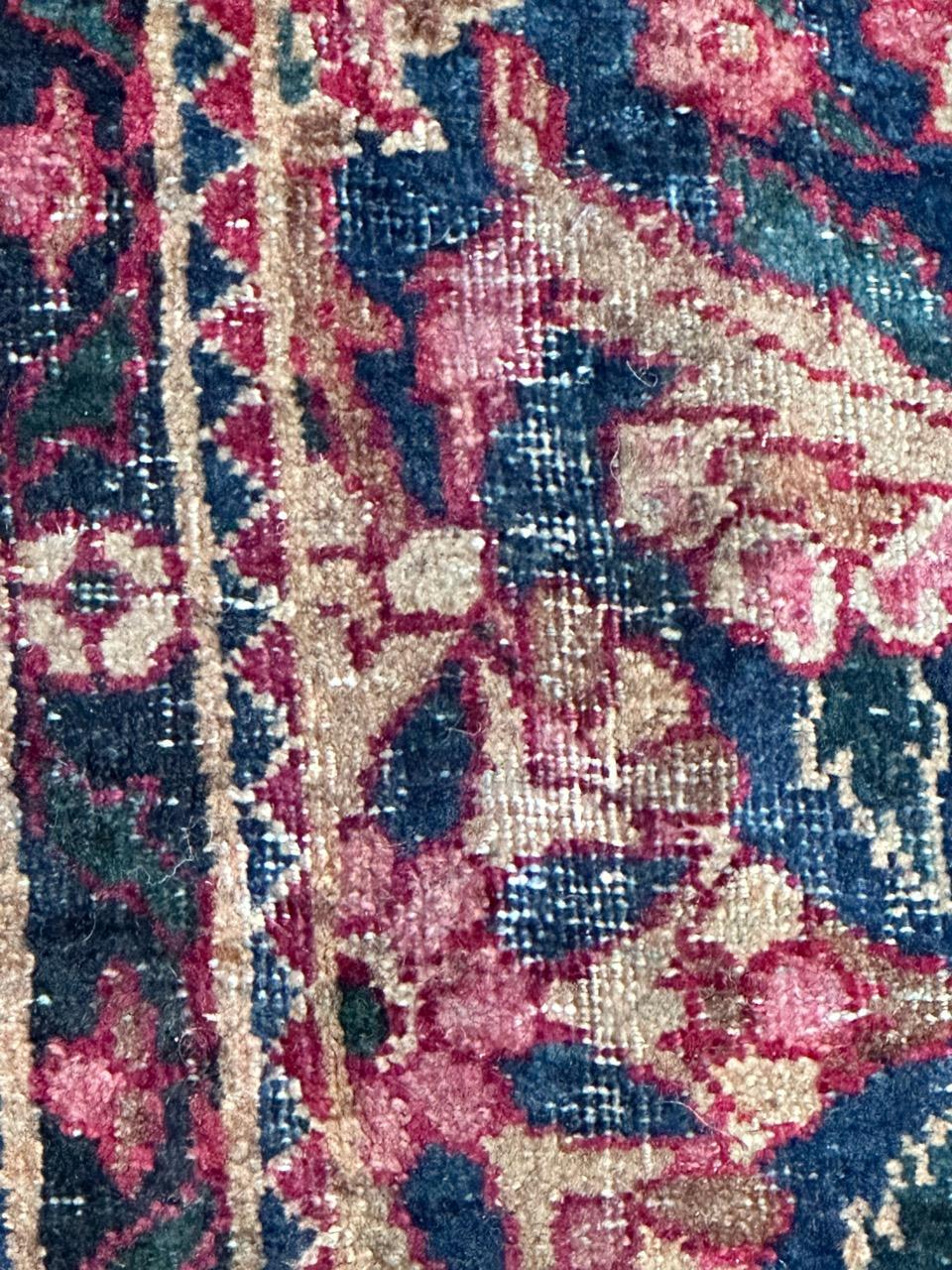 Wool Bobyrug’s pretty antique Yazd rug  For Sale