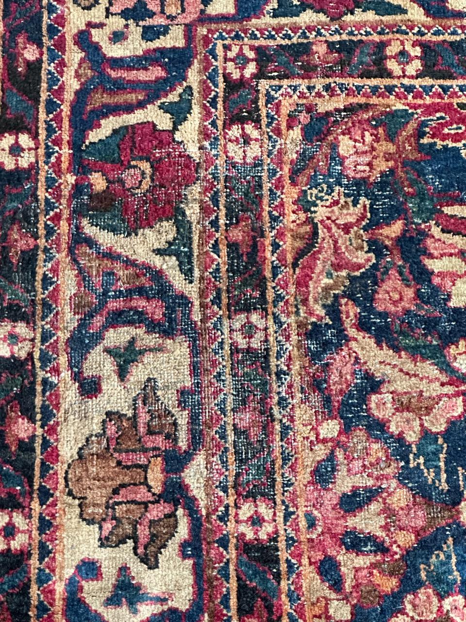 Bobyrug’s pretty antique Yazd rug  For Sale 1