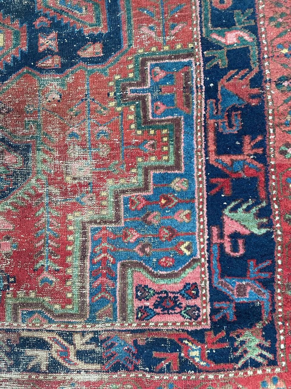 Bobyrug’s pretty distressed antique Hamadan rug  For Sale 7