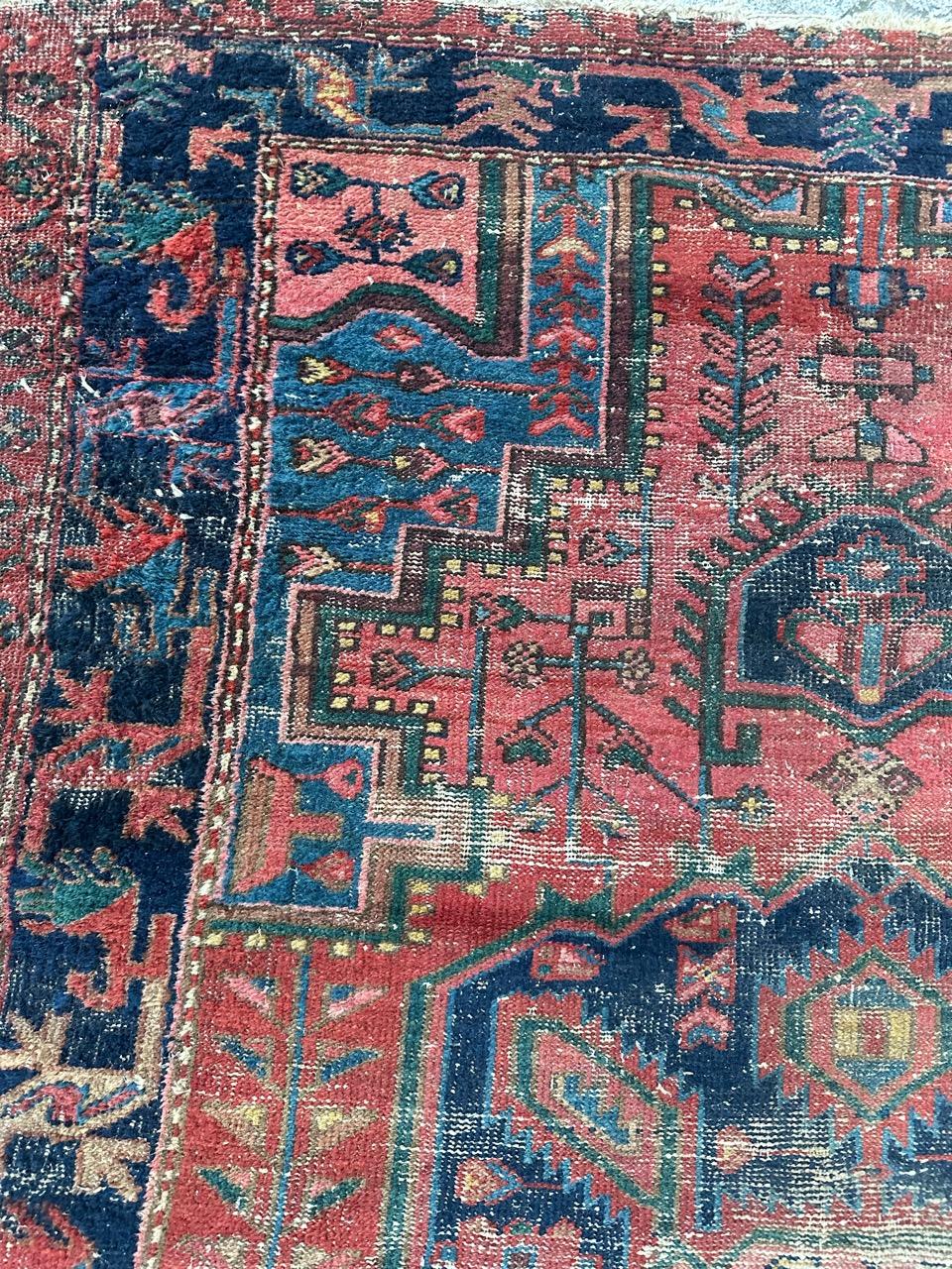 Bobyrug’s pretty distressed antique Hamadan rug  For Sale 8