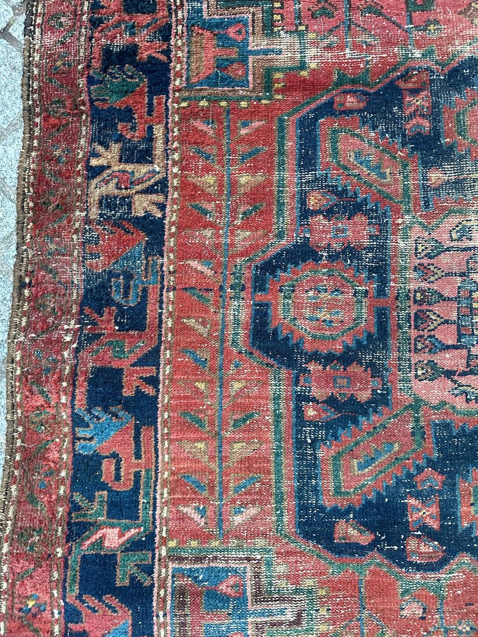 Bobyrug’s pretty distressed antique Hamadan rug  For Sale 9